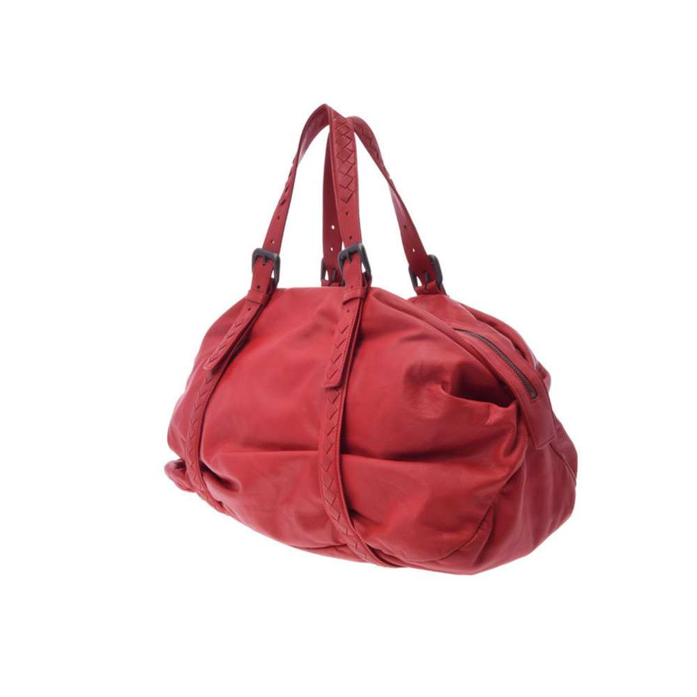 Bottega Veneta Boston Bag Red Lambskin - Picture 2 of 11